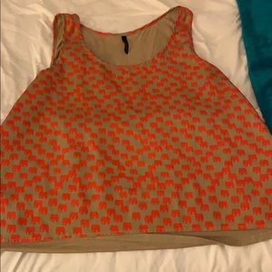 Orange elephant cropped tank top